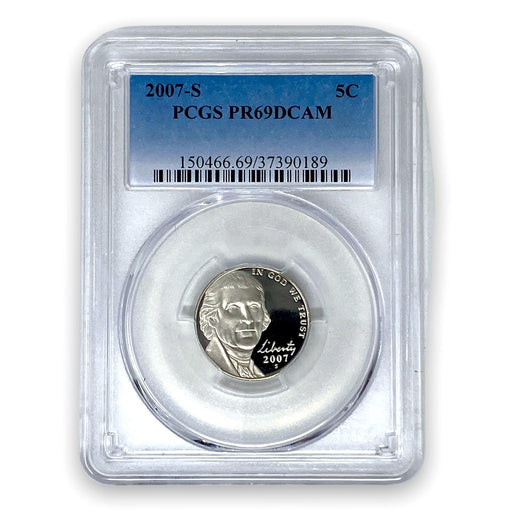 2007-S Jefferson Nickel PCGS Graded Proof 69 Deep Cameo PR69DCAM - Collectible Craze America