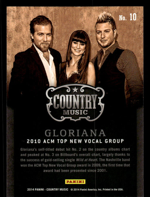 Gloriana 2014 Panini Country Music Back of Card
