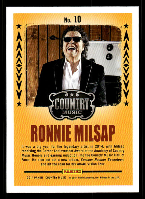 Ronnie Milsap 2014 Panini Country Music Back of Card