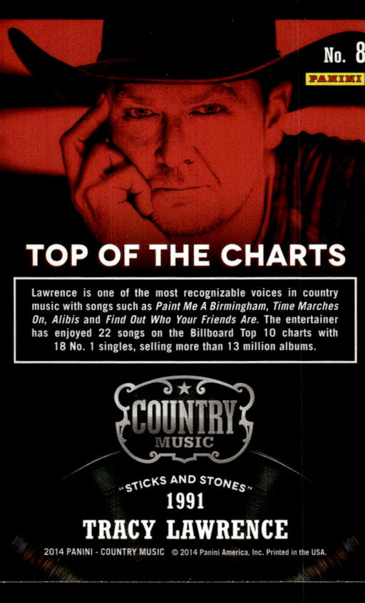 Tracy Lawrence 2014 Panini Country Music Back of Card