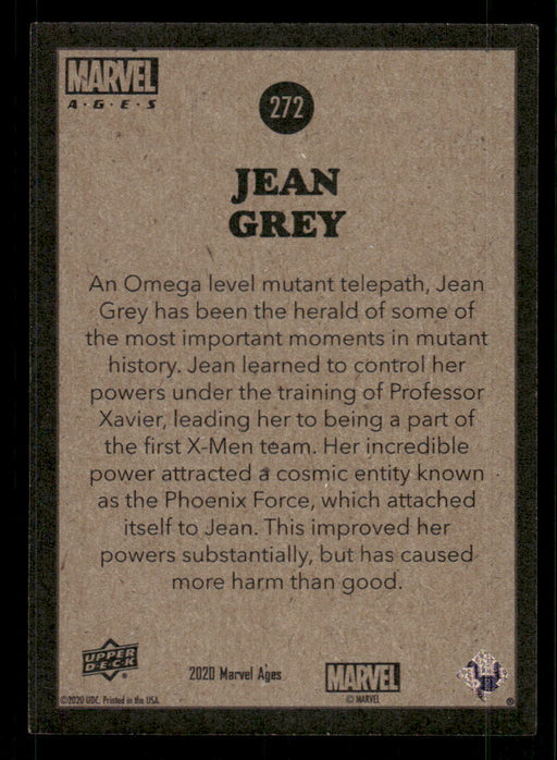 Jean Grey 2020 Upper Deck Marvel Ages Base Back of Card