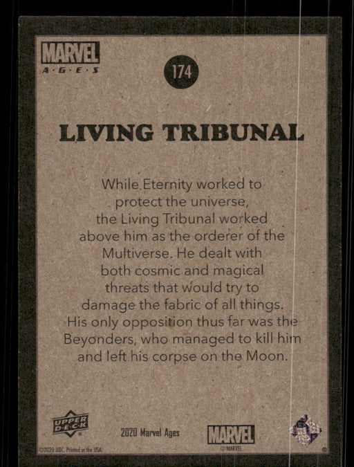 Living Tribunal 2020 Upper Deck Marvel Ages Base Back of Card