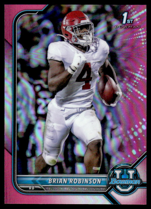 Brian Robinson 2021 Bowman University Football Pink Refractor Front of Card