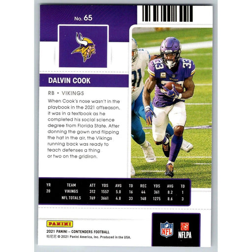 2021 Panini Contenders NFL Dalvin Cook Minnesota Vikings #65 - Collectible Craze America