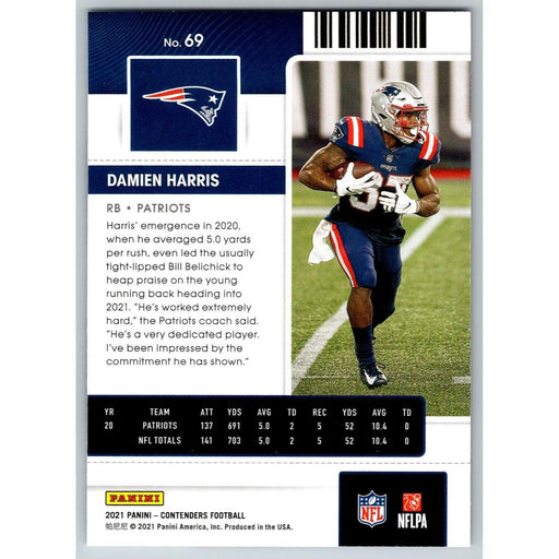 2021 Panini Contenders NFL Damien Harris New England Patriots #69 - Collectible Craze America
