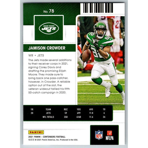 2021 Panini Contenders NFL Jamison Crowder New York Jets #78 - Collectible Craze America
