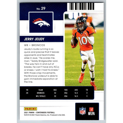 2021 Panini Contenders NFL Jerry Jeudy Denver Broncos #29 - Collectible Craze America