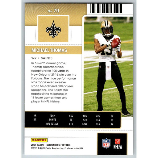2021 Panini Contenders NFL Michael Thomas New Orleans Saints #70 - Collectible Craze America