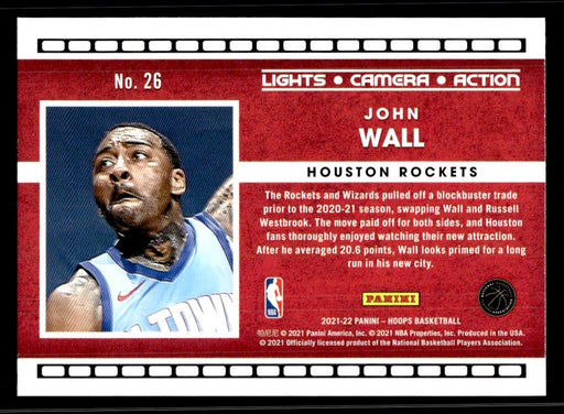 John Wall 2021 Panini NBA Hoops Holo Lights Camera Action Back of Card