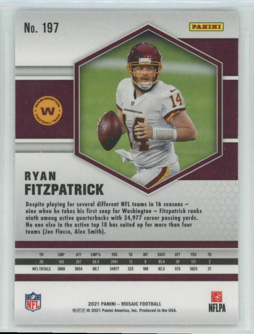 2021 Panini Mosaic #197 Ryan Fitzpatrick Washington Football Team - Collectible Craze America