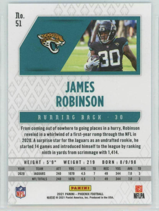 2021 Panini Phoenix #51 James Robinson Jacksonville Jaguars - Collectible Craze America
