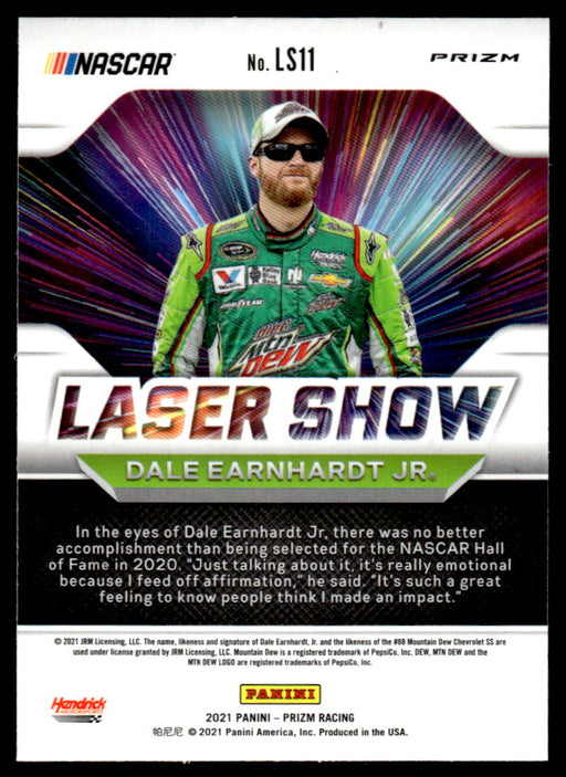 Dale Earnhardt Jr. 2021 Panini Prizm Laser Show Back of Card