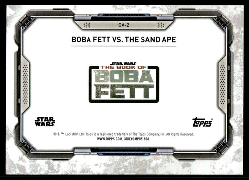 Boba Fett vs. The Sand Ape 2022 Topps Star Wars Book of Bobba Fett Concept Art Back of Card