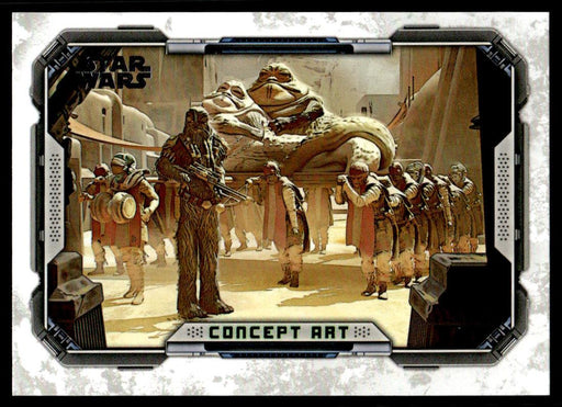 The Twins Arrive on Their Litter 2022 Topps Star Wars Book of Bobba Fett Concept Art Front of Card