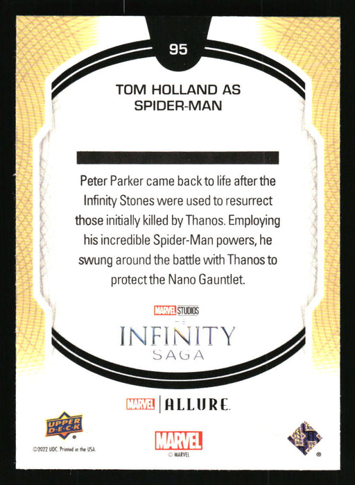 Tom Holland as Spider-Man 2022 Upper Deck Marvel Allure Back of Card