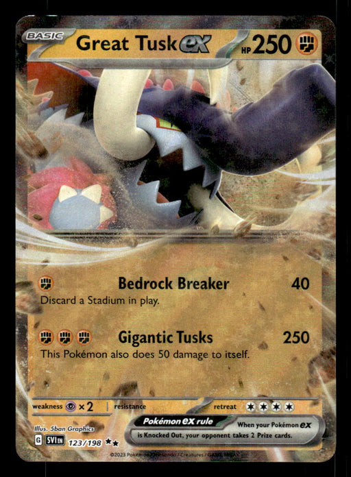 Great Tusk EX Pokemon TCG Scarlet and Violet Foil Front of Card