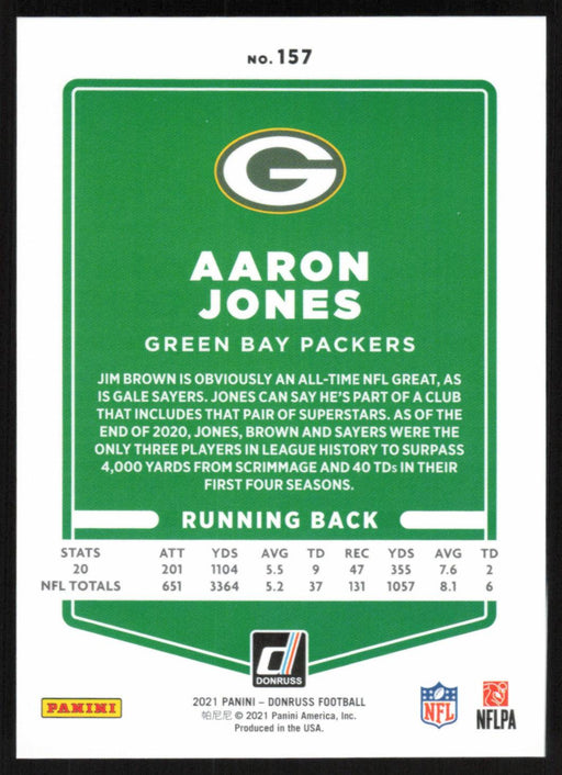 Aaron Jones 2021 Donruss Season Stat Line # 157 384/500 Green Bay Packers - Collectible Craze America