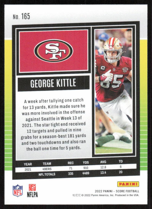 George Kittle 2022 Panini Score Football # 165 Base San Francisco 49ers - Collectible Craze America