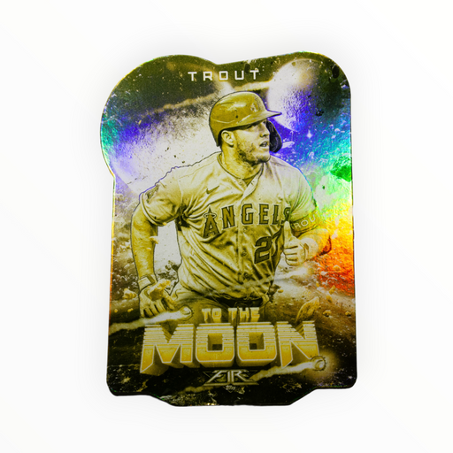 Mike Trout 2022 Topps Fire Gold Minted To The Moon Back of Card