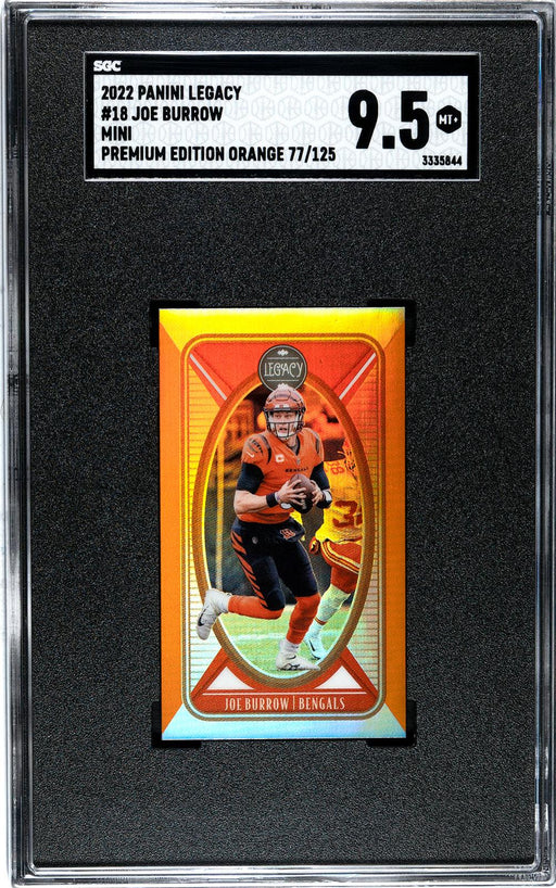 Joe Burrow 2022 Panini Legacy # 18 Orange Mini SGC 9.5 77/125 Cincinnati Bengals - Collectible Craze America
