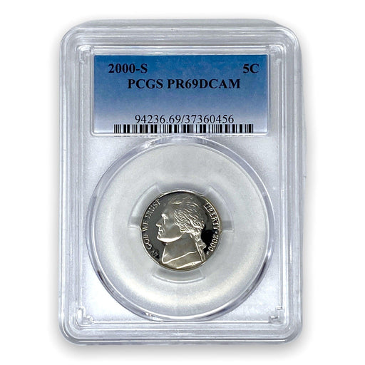 2000-S Jefferson Nickel PCGS Graded Proof 69 Deep Cameo PR69DCAM - Collectible Craze America