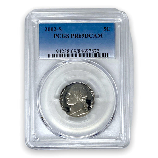2002-S Jefferson Nickel PCGS Graded Proof 69 Deep Cameo PR69DCAM - Collectible Craze America