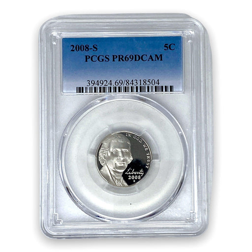 2008-S Jefferson Nickel PCGS Graded Proof 69 Deep Cameo PR69DCAM - Collectible Craze America