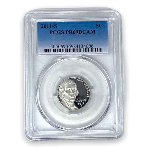 2011-S Jefferson Nickel PCGS Graded Proof 69 Deep Cameo PR69DCAM - Collectible Craze America