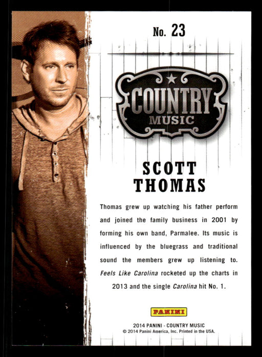 Scott Thomas 2014 Panini Country Music Back of Card