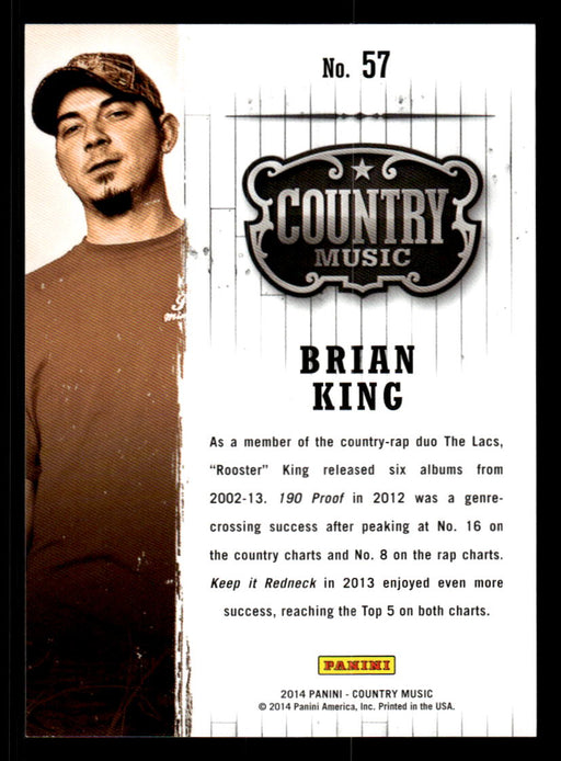 Brian King 2014 Panini Country Music Back of Card