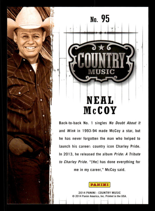 Neal McCoy 2014 Panini Country Music Back of Card
