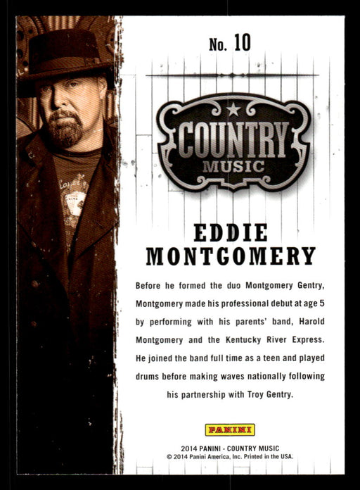 Eddie Montgomery 2014 Panini Country Music Back of Card