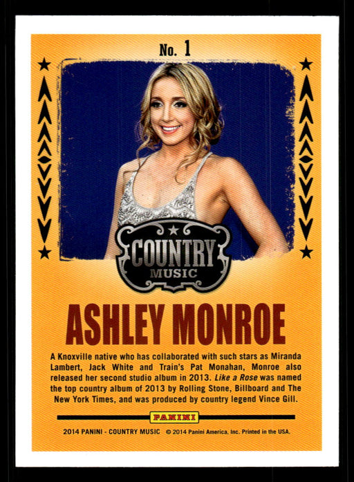 Ashley Monroe 2014 Panini Country Music Back of Card