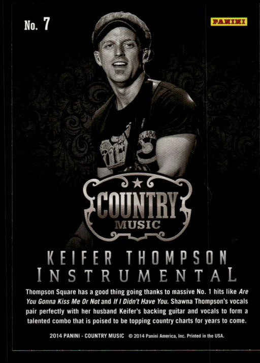Keifer Thompson 2014 Panini Country Music Back of Card
