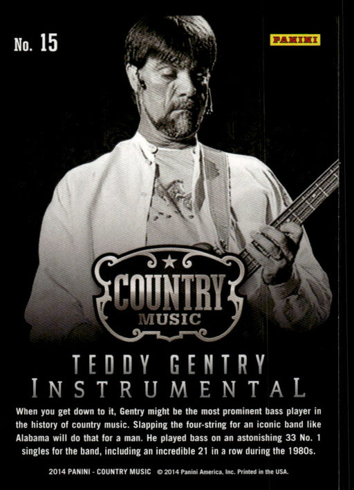 Teddy Gentry 2014 Panini Country Music Back of Card