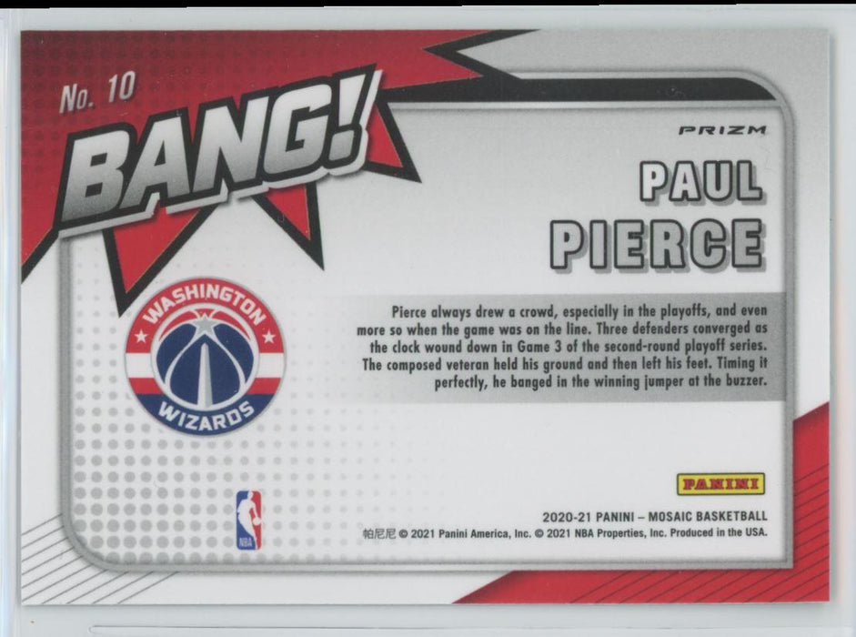 2020 Panini Mosaic # 10 Paul Pierce Bang! Green Prizm Washington Wizards - Collectible Craze America