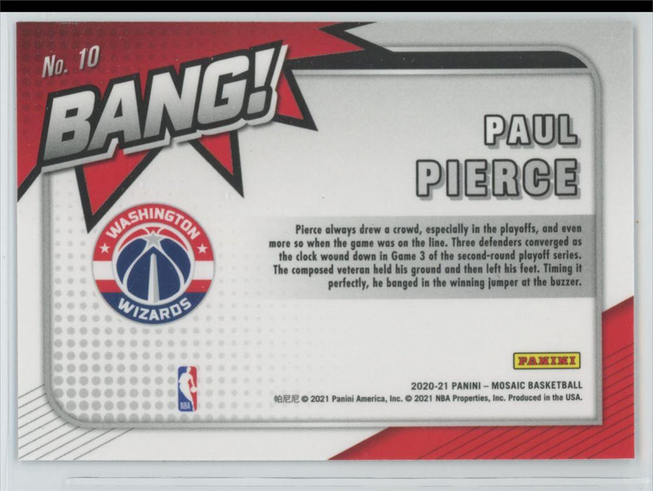 2020 Panini Mosaic # 10 Paul Pierce Bang! Washington Wizards - Collectible Craze America