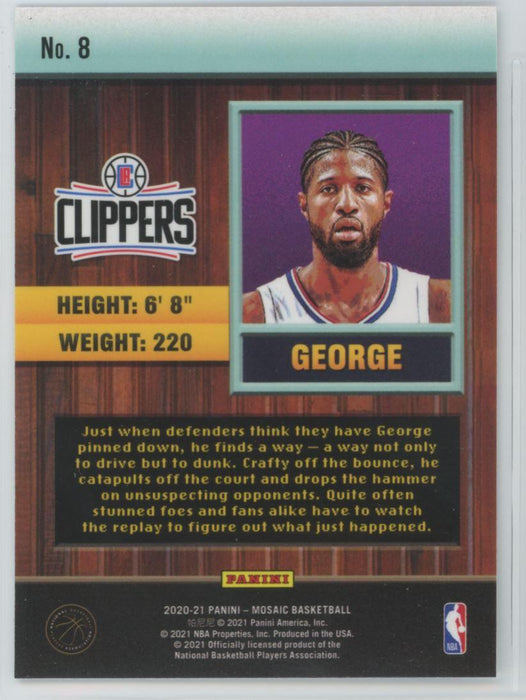 2020 Panini Mosaic # 8 Paul George Jam Masters Los Angeles Clippers - Collectible Craze America