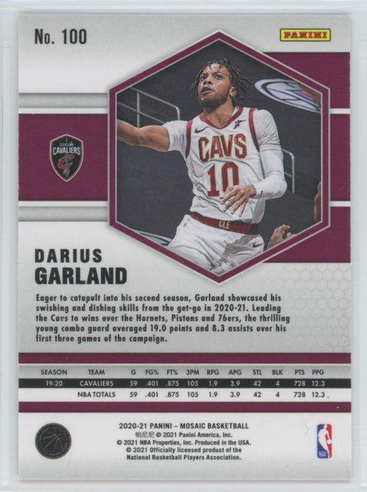 2020 Panini Mosaic Basketball # 100 Darius Garland Cleveland Cavaliers - Collectible Craze America