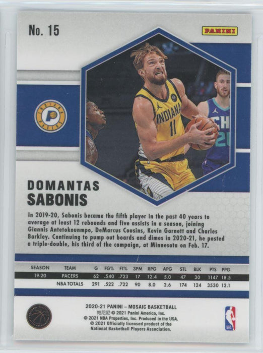 2020 Panini Mosaic Basketball # 15 Domantas Sabonis Indiana Pacers - Collectible Craze America
