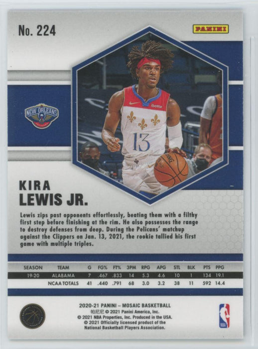 2020 Panini Mosaic Basketball # 224 Kira Lewis Jr. RC New Orleans Pelicans - Collectible Craze America