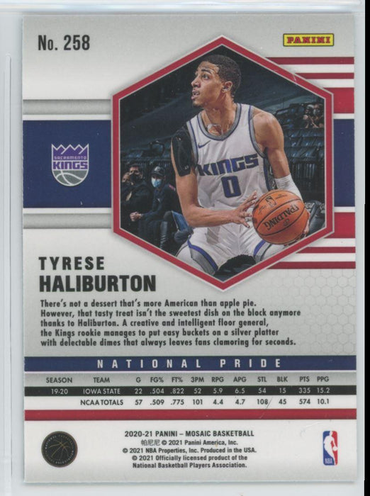 2020 Panini Mosaic Basketball # 258 Tyrese Haliburton Sacramento Kings - Collectible Craze America