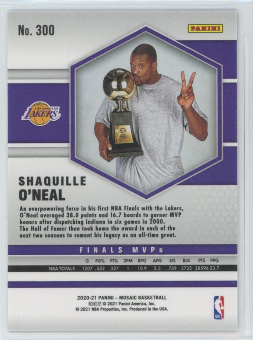 2020 Panini Mosaic Basketball # 300 Shaquille O'Neal Los Angeles Lakers - Collectible Craze America