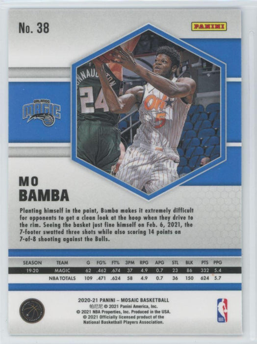 2020 Panini Mosaic Basketball # 38 Mo Bamba Orlando Magic - Collectible Craze America
