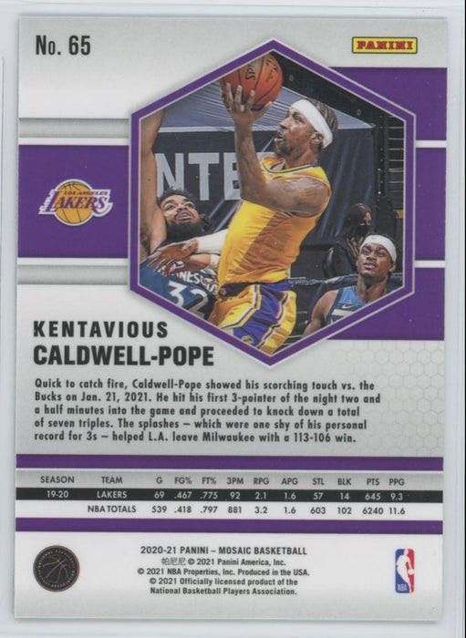2020 Panini Mosaic Basketball # 65 Kentavious Caldwell-Pope Los Angeles Lakers - Collectible Craze America