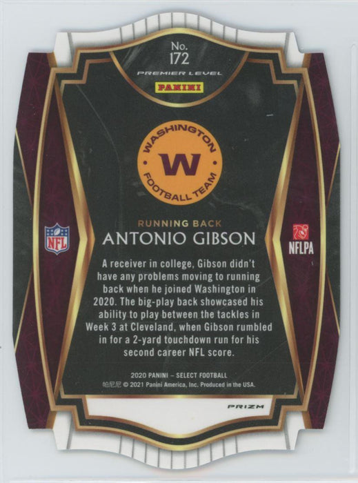 2020 Panini Select Football # 172 Antonio Gibson RC Purple Prizm Die-Cut Washington Football Team - Collectible Craze America