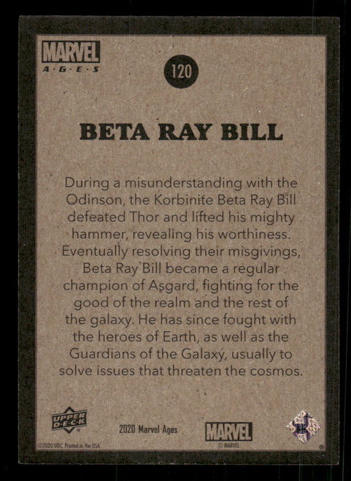 Beta Ray Bill 2020 Upper Deck Marvel Ages Base Back of Card