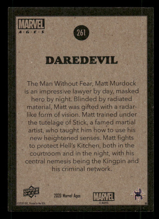 Daredevil 2020 Upper Deck Marvel Ages Base Back of Card