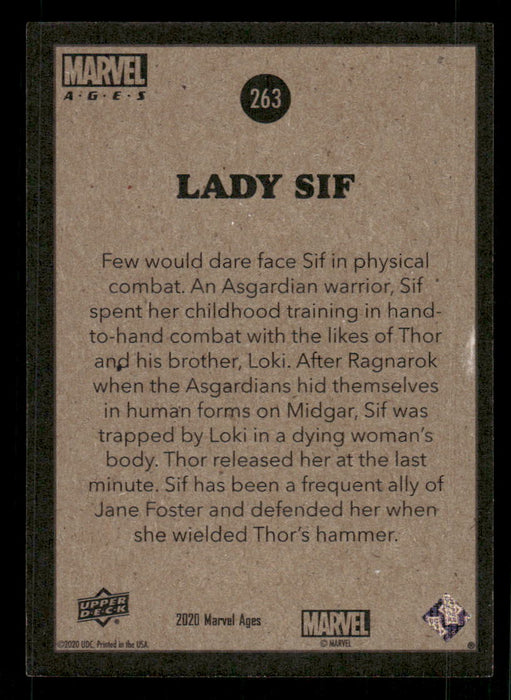 Lady Sif 2020 Upper Deck Marvel Ages Base Back of Card