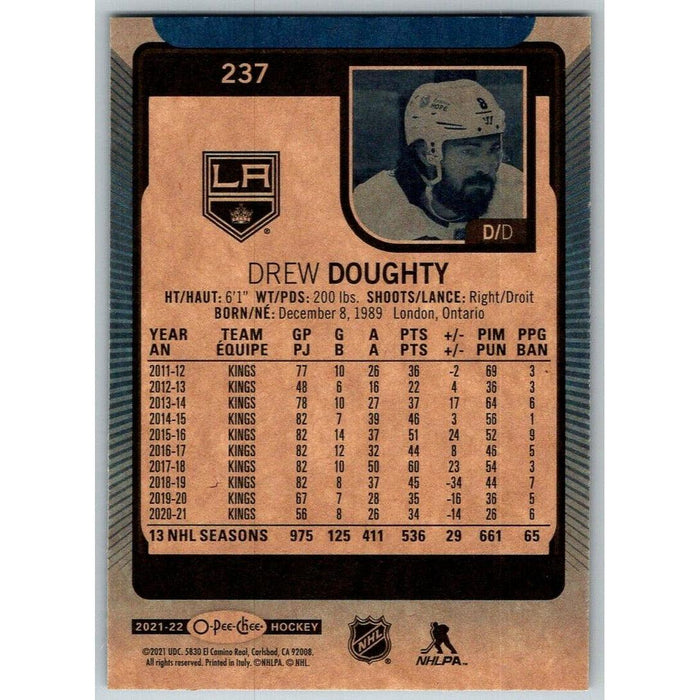 2021-22 O-Pee-Chee Blue Border (UD OPC) Drew Doughty Los Angeles Kings #237 - Collectible Craze America